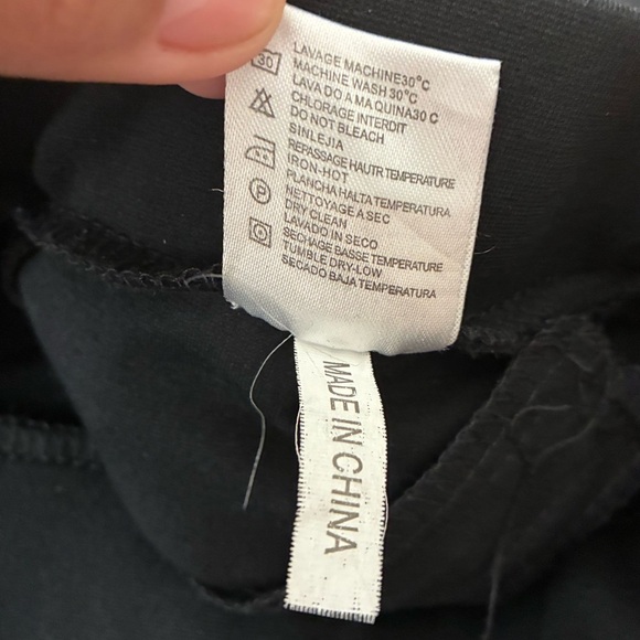 Kessley  Black Zip Details Fitted Pants Black L - Picture 11 of 11